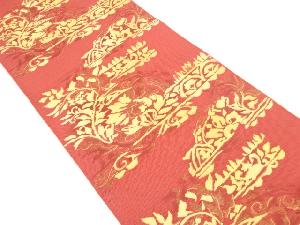 花更紗模様織り出し　名古屋帯